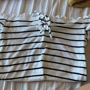 Striped off the shoulder blouse